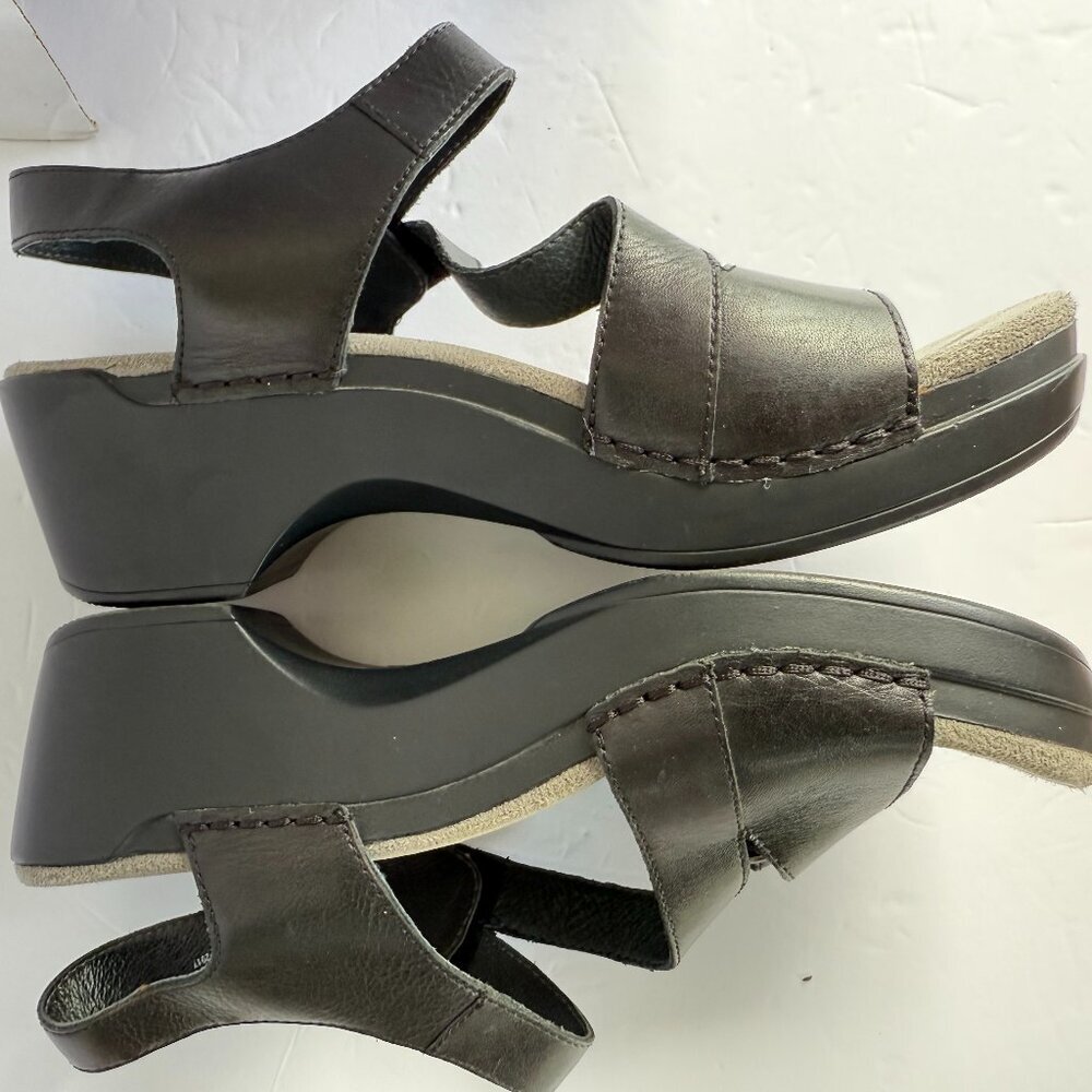 DANSKO Shari Black Leather‎ Sandals Size 38 (7.5-8)